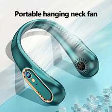 GICOOK Portable Neck Fan, Neck-Mounted Fan, USB Fan, 5 Speed Settings, Silent Design. Battery-Powered, Can Last Up To 10 Hours. Portable USB Fan, A Cooling Fan Using Air Turbine Technology, Suitable For Outdoor Activities, Travel And Beach Use. - 藍色 - 查看 2