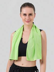 1pc Cool Sense Summer Ice Silk Sports Towel, Outdoor Fitness Cooling Towel, Fast Drying, Perfect For Fitness Enthusiasts! Fast Drying Sports Towel, Carry To Gym/Running, Sweat-Absorbing & Breathable, Super Refreshing! - Multicolor - View 3