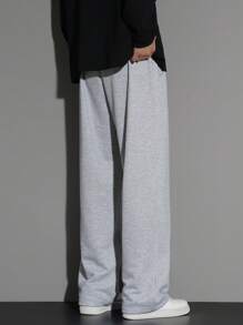 1 pièce Pantalon de sport ample à taille cordonnée pour hommes, printemps/été