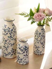 Nowy chiński retro ceramiczny mały wazon na kwiaty, smukły salon, kompozycja z suchych kwiatów, dekoracja hydroponiczna, wysokiej klasy niebieski i biały porcelanowy wazon na kwiaty