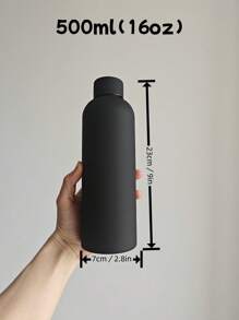 16oz High-Aesthetic American Style Small Mouth Stainless Steel Insulated Tumbler, Outdoor Portable Large Capacity Sports Water Bottle, Customized, 1pc