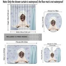 [Popular Choice] 1pc/4pcs Bathroom Shower Curtain Set, Bathroom Decor, Bathroom Mat, Featuring Parrot, Macaw, Tropical Plants, Poodle Patterns, Four Seasons Themed Decoration, Classic Luxury Style Bathroom Accessories, Includes 12 Hooks Fall Decor Back To School