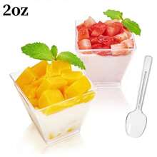 10-50PCS Mini Small Dessert Cups, Jelly Mousse Cups, Cupcake Cups Tasting Cups, Suitable For Holiday Parties, Gatherings, Picnics, Baking, Barbecue, Bar, Etc.