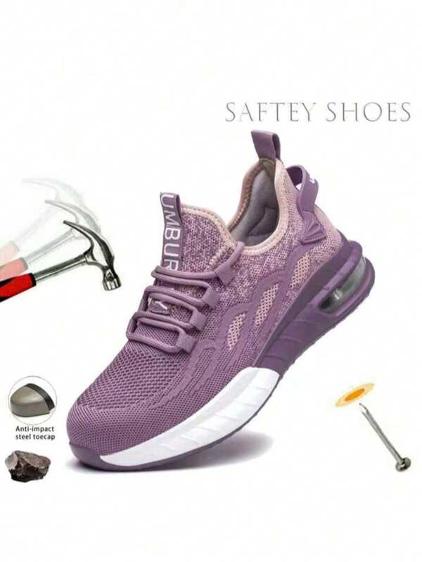 Women's Steel Toe Safety Shoes, Outdoor Sports Shoes, Non-Slip Hiking Boots, Anti-Crush And Anti-Puncture, Suitable For Industrial, Construction, Warehouse, Protective Labor Protection Shoes For Women