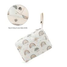 Bolsa organizadora de pañales con estampado estilo coreano INS para artículos de cuidado del bebé, pañales, toallitas, bolsillo colgante portátil para almacenamiento