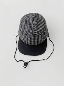 1 pieza Gorra tipo snapback de secado rápido con rayas y cuadros, top suave, para mujer primavera/verano, delgada y transpirable, con protección solar para uso en exteriores y estilo callejero, sombrero ajustable unisex para viajes al aire libre y sombreado solar de verano