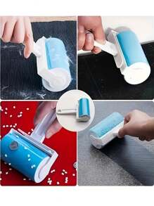 1/2pcs Reusable Lint Roller Clothes Sticky Dust Remover Brush, Washable Fabric Cleaner For Pet Hair, Lint, Dust