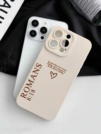 ROMANS 8:18 Bible Love Pattern Phone Case, Letter Slogan Design Phone Case, Christian Faith Phone Case, 360 Degree Full Protection Milky White Phone Case, Compatible With IPhone Case & Galaxy Case, Phone Case, Case 17 Pro Max, Covers, Cute Phone Case