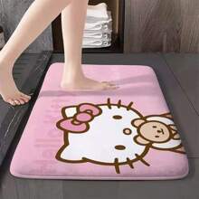 Sanrio Sanrio 1pc Hello Kitty Super Absorbent Floor Mat, Quick-Drying Soft Bathtub Carpet Cute Cartoon Door Mat - Non-Slip, Machine Washable Polyester Rug For Living Room, Bedroom, Bathroom - Licensed Room Decor Bathroom Accessories Back To School