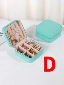 1 Pieza Organizador de joyería mini, Organizador de joyería, Soporte de joyería, Organizador de joyería con cremallera portátil para viajes, Caja de regalo para damas, Exhibidor de joyería multifuncional, Adecuado para anillos, colgantes, aretes y collares. - Caja de regalo adecuada para niñas y damas, caja de regalo de Halloween, caja de regalo de Navidad. Organizador de almacenamiento de viaje. Vuelta a la escuela de verano
