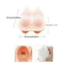 1pc 4-Grid Rose Ice Cube Mold, Home Ice Maker, Ice Storage Ice Box 5.5"X5.5"