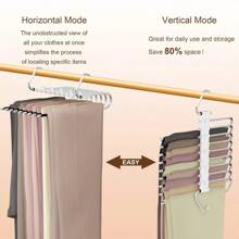 1 pezzo di appendiabiti salva-spazio a 9 strati in metallo, organizer per armadio in acciaio inossidabile a forma di S antiscivolo con ganci per leggings e pantaloni, accessorio per armadio | Appendiabiti stabile per indumenti | Appendini robusti in metallo