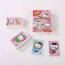 Sanrio Cartes à jouer Hello Kitty de Sanrio, cartes de jeu UNO mignonnes de chat, série de jeux de cartes Hello Kitty, convenant pour les fêtes, les réunions sociales, les anniversaires, la Saint-Valentin et le Nouvel An, avec des cartes interactives colorées