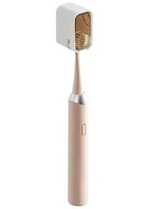 1 pièce Étagère pour brosse à dents Montage mural sans perforation avec couvercle Porte-brosse à dents anti-poussière Étagère de rangement dentaire Décoration de salle de bain Décoration d'automne Retour à l'école