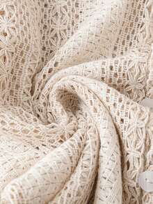 EARO 女式法式 V 领透视镂空长袖衬衫，宽松百搭优雅纹理设计