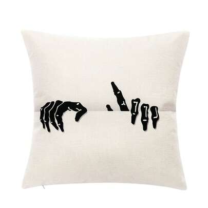 Funda de almohada de Halloween con estampado de mano fantasma y dibujos animados, cuadrada, para sala de estar y dormitorio, 45 x 45 cm.