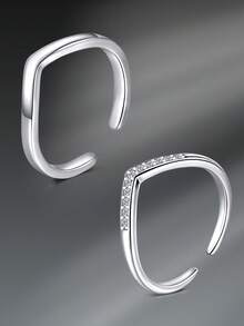 CIZME 2PCS Fashion Adjustable Toe Rings For Women,Silver Gold Summer Beach Foot Jewelry,Flower Open Toe Rings,Stainless Steel Cubic Zirconia Toe Jewelry For Women,Daily Wear Body Jewelry - Open Ankle Ring - View 11