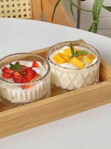 2/1個玻璃甜點杯附蓋，玻璃托盤/碗，適用於冰淇淋、零食、優格，適合廚房和餐廳，夏季清爽之選 - 彩色 - 查看 6