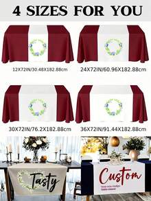 1pc Customized Linen Table Runner, Personalized Full-Color Printing, Suitable For Wedding, Birthday, Anniversary And Events - Polyester, Custom Design, Exhibition, Festival, Holiday Decor, Supplier Booth - Multicolor - View 4