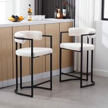 Chairus Kitchen Stools Velvet Set Of 2 Bar Stools Breakfast Modern Counter Sofa Height High Stools With Metal Frame Dining Chairs, Dining Table And Chairs - Multicolor - View 13