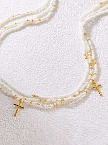 4pcs/Set Multilayer Vacation Style Sexy Rice Pearl Waist Chain, Summer Beach Style Starfish Shell Pearl Waist Chain Bodychains Sets For Women - Multicolor - View 4