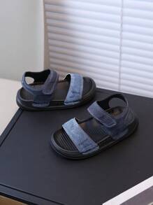 1 Pair Fashionable & Cute Open Toe Quick-Dry Infant Sandals, Sturdy Handmade Stitching, Lightweight, Wear-Resistant & Non-Slip Soles, Easy Hook & Loop Closure, Suitable For Baby Boys & Girls Indoor/Outdoor/Festivals/Beach/Vacation, Spring/Summer Wear