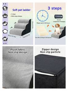 1pc Non-Slip Solid Color Removable & Washable Pet Stairs, Elastic & High Strength, Suitable For Indoor Use On Sofa/Bed, For Small/Medium Pets - Multicolor - View 9