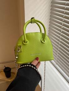 迷你个性化链条贝壳包、钥匙扣钱包、口红袋 - 綠色 - 查看 7