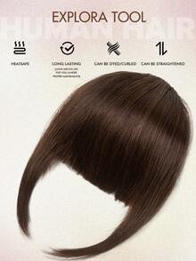 Clip-On Bangs, Real Human Hair, Invisible Bangs Extension, Adjustable For Women, Lightweight And Flowy, Seamless Everyday Wear - Multicolor - View 6