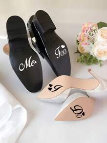 Pegatinas de zapatos de boda personalizadas con diseño de decoración de boda "I Do/Me Too" - Calcomanías removibles de vinilo para zapatos de boda