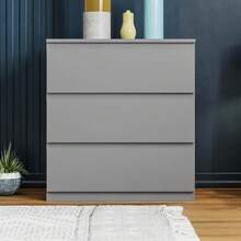 Denver Drawer Chests (Grey, 3 Drawer) - Grey - View 3