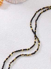 4pcs Shell Beads Layered Bohemian Rustic Body Jewelry Chain, Women Body Waist Chain Necklace