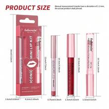 lakerain 3件套迷你唇部彩妆套装，持久防水，打造自然唇线，包含唇膏和唇彩，便携旅行化妆套装 - 彩色 - 查看 12