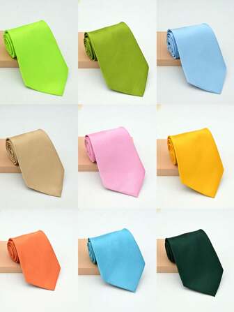 1条男士10厘米宽纯色正装领带男士领带