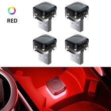 4 Peças Luz Ambiente de Carro LED USB Mini Colorida, Luz Decorativa de Atmosfera, Luz de Emergência, Acessórios Automotivos