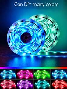 1 pieza Tira de luces LED RGB 5050 de 5V, luz de ambiente con controlador USB de 3 teclas para cambio de color para iluminación trasera de TV, sala de estar, dormitorio - Multicolor - Ver 3