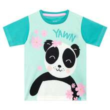Harry Bear Animal Pyjamas | Girls Flamingo Sloth Panda Pug Pyjamas | Girls Shorts PJs - Mint Green - View 2