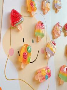 10 件/套冰箱贴冰箱贴纸 - 碳酸饮料、水果、冰淇淋、冰棒、草莓、西瓜仿真食物玩具家居装饰 DIY 磁铁 - 水果冰淇淋色 - 查看 7