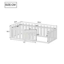 Children's Floor Bed, Sleeping Area With Fence And Door Protection Made Of Pinewood, Creative Use As A Play Or Reading Corner - 白色 - 查看 4