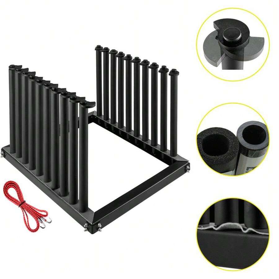 Windshield Glass Rack For Trucks 24 Inch Height Steel Construction With PVC Pad And Foam Padding For Glass Transportation - Black - View 1