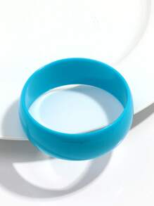 1pc Fashionable Fluorescent Resin Geometric Wide Bangle For Women, Suitable For Daily Wear And Gift