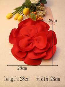 流行大号 4 层彩色空气层 3D 面料花胸针，多层褶边手工串珠 DIY 服装配饰，婚纱装饰材料，长度：28-30 厘米/宽度：24-28 厘米 - 多色 - 查看 17
