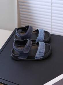 1 Pair Fashionable & Cute Open Toe Quick-Dry Infant Sandals, Sturdy Handmade Stitching, Lightweight, Wear-Resistant & Non-Slip Soles, Easy Hook & Loop Closure, Suitable For Baby Boys & Girls Indoor/Outdoor/Festivals/Beach/Vacation, Spring/Summer Wear