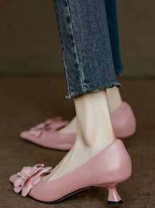 Muse Goddess French Pointed Toe Floral Mid-Heel Slip-On Pumps, Kocie Obcasy Wysokie Obcasy Z Kwiatowym Nadrukiem Dla Kobiet, Wiosna/Lato