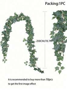 圣诞人造常春藤藤蔓，适合节日装饰、橱窗展示、户外围栏装饰、门/墙装饰、花园装饰、仿真植物家居装饰新年礼物