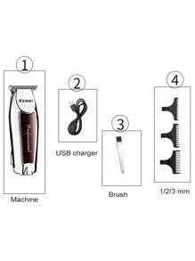 Kemei KM-9163 Electric Hair Trimmer T-Blade Scuplting Clipper Zero Gapped Clipper For Men Low Noise Haircut Machine Portable Mini Hair Clipper Classic Design