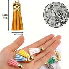 10/30/50/100 Pcs Colorful Gold Faux Leather Tassel Accessories Set For DIY Craft Jewelry Making Earrings Pendant Key Chain Decoration