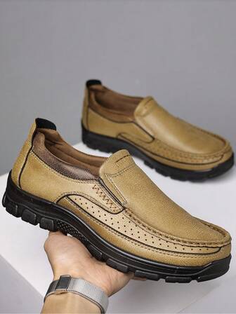 Zapatillas casuales para hombres, mocasines tipo slip on planos, zapatos resistentes y transpirables para senderismo, antideslizantes