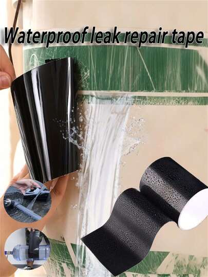 1 Roll Waterproof Leak Repair Tape, Waterproof PVC Repair Tape, Super Waterproof Tape, Pipe Repair Instant Leak Sealing Tape, Pipe Emergency Repair Tape, Self-Adhesive Sealing Strip, Suitable For Pipes, PVC Material, Waterproof Grade: High, Surface Recommended: Plastic, Suitable For Household And Industrial Use