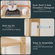 Bamboo Ladder Shelf 4-Tier Bookshelf Freestanding Open Bookcase Bathroom Storage Rack Organizer Small Flower Plant Stand Natural - Natural - View 7